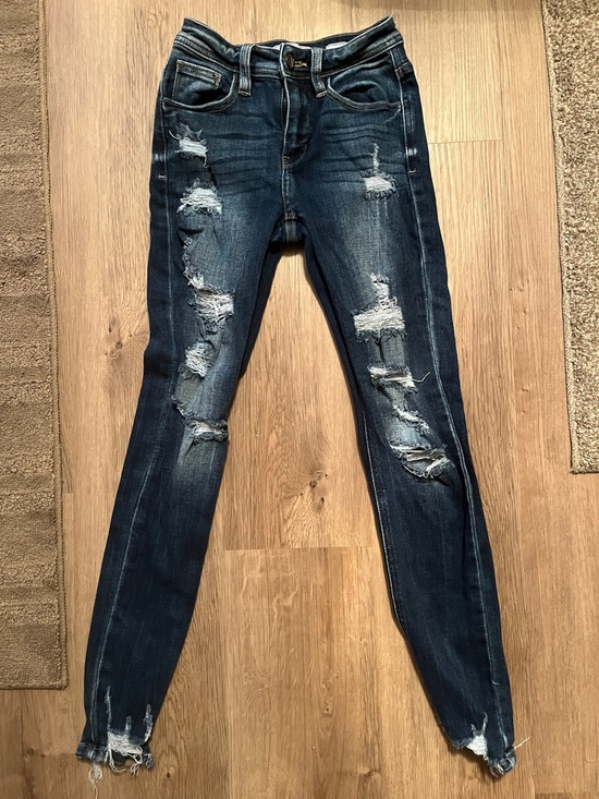 KanCan Denim - KanCan Dark Blue Ripped Skinny Jeans